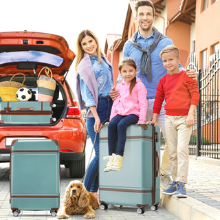 Hardshell Luggage Set 4 Pieces with TSA Lock, Lightweight ABS, Green