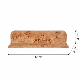 18.9x4.7x4.7' Burl Wood Floating Wall Shelf, Brown
