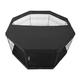 Dog Playpen 8 Panels Foldable Metal Dog Exercise Pen with Pad Cover 30'H