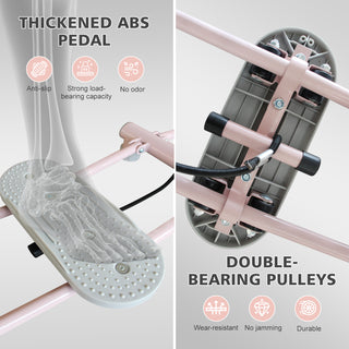 Ski Machine Foldable, Simulated Ski Trainer with 4-Level Adjustable Non-Slip Pedal Armrest, Pelvic Floor Muscle Trainer for Home