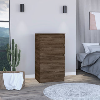 Cassel 2-Drawer Dresser in Dark Walnut - Modern Minimalist Bedroom Storage