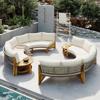 U_STYLE 6 - Person Outdoor Seating Group with Cushions and A Coffee Table(old sku:WY000379AAA)
