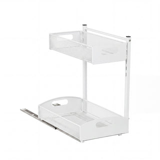 2-pack 2-tier pull out under sink organizer white, view 11