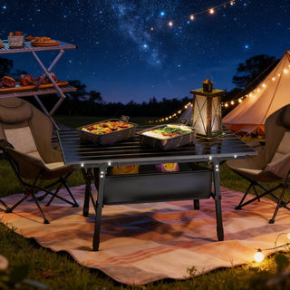 Portable Camping Table for Outdoor Picnic BBQ Aluminum Small Folding Table with Storage Bag, Carry Bag