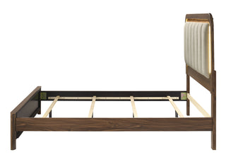 Mid-century modern queen bed in walnut, view 7