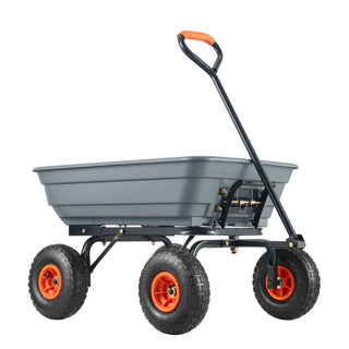 Poly Garden Dump Cart, 600 lbs Capacity, Black