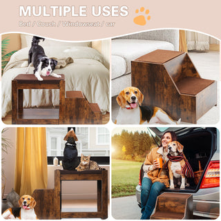 Multi-Level Pet Bunk Beds with Removable Steps and Scratch Pads - 2-in-1 Window Perches