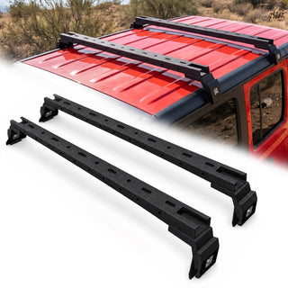 2PCS 400 LBS Roof Rack Cross Bars Compatible For 2007-2026 Jeep Wrangler JK JKU / JL JLU Unlimited & Gladiator JT Hardtop, Roof Rail Crossbars Cargo Carrier Rooftop Luggage