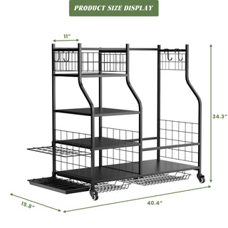 Golf Bag Storage Garage Organizer – Golf Club Bag Storage Rack with Extra Shelves, Heavy-Duty Golf Organizer for Garage, Shed & Basement