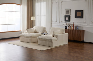 Oversized Double Chaise Lounge - Luxury Cloud Sofa Bed, White