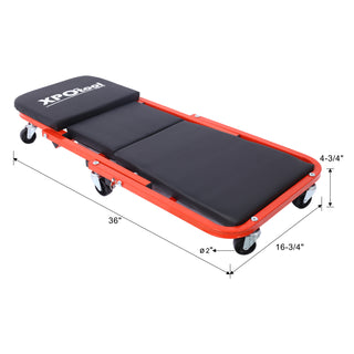 Mechanic Creeper 36' Z Creeper Seat 2 in 1 Low Profile with 6 Wheels Red Steel Vinyl