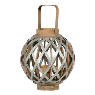Decorative Lantern with Handle, Wooden Lantern for Indoor Outdoor