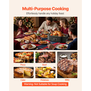 Electric Roaster Oven 18QT Electric Turkey Roaster with Self-Basting Lid