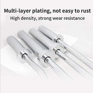 Barbell Bar for 2' Olympic Plates, Home Gym Weightlifting Bar 4Ft Solid Chrome Weight Bar Fitness Training Curl Barbell