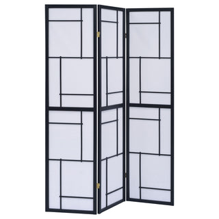 Reese Black 3-Panel Room Divider Folding Shoji Screen