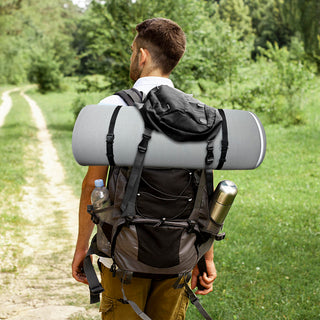 Memory Foam Camping Mattress - Portable, Foldable, Water-Resistant Cover, Grey, Polyester, 63'x26'x4'