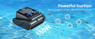 Y50 Cordless Robotic Pool Vacuum Cleaner – Powerful Suction, Automatic Wall Climbing, Hands-Free Debris Removal for In-Ground & Above-Ground Pools