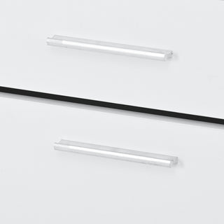 [VIDEO provided] ON-TREND Slim Entryway Organizer with 2 Flip Drawers, Tempered Glass Top Shoe Storage Cabinet with Drawer, Free Standing Tipping Bucket Shoe Rack with LED Light for Hallway, White