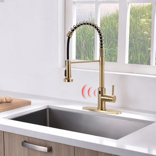 Touchless Kitchen Faucet,Hands Free Automatic Smart Kitchen Faucet Brushed Nickel Gold Smart Kitchen Faucet
