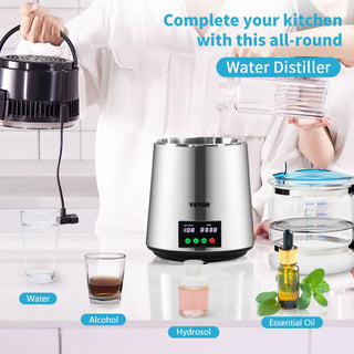 1.1 Gal Water Distiller | 750W Distilled Water Maker with Timing & Temp Display