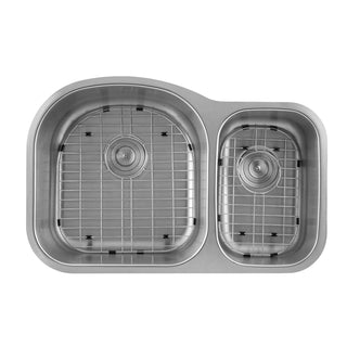 DAX 70/30 Double Bowl Undermount Kitchen Sink (31.5"x20.5") | Stainless Steel, Noise Reduction & Easy Clean