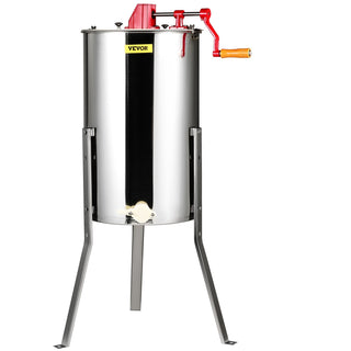 Manual Honey Extractor, 3 Frame Stainless Steel Honey Spinner – Beekeeping Apiary Centrifuge Equipment with Lid & Height Adjustable Stand