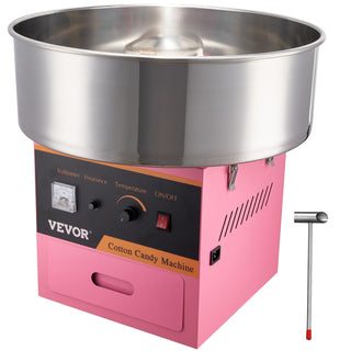 1000W Commercial Electric Cotton Candy Machine - Candy Floss Maker with Stainless Steel Bowl & Drawer - Perfect for Home, Kids' Parties & Events (Pink)