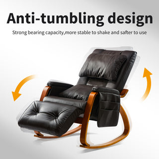 MASSAGE Comfortable Rocking Chair | Brown "High-Velocity" Comfort Chassis | [TOTAL-SOOTHE EXTRACTION-WELD] | Industrial-Grade Vibration-Logic &amp; Rapid-Swell Rocking Technology