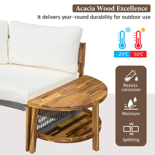 U_STYLE 6 - Person Outdoor Seating Group with Cushions and A Coffee Table(old sku:WY000379AAA)