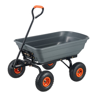 Poly Garden Dump Cart, 600 lbs Capacity, Black