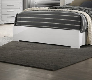 White Color 1pc Queen Size Bed W LED Bedroom Furniture High Gloss Finish Unique Design Headboard