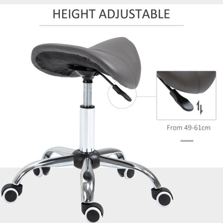 Ergonomic Rolling Saddle Stool Leather Hydraulic Spa Stool Height Adjustable Swivel Drafting Medical Salon Chair
