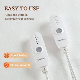 Best Queen Heated Mattress Pads | 1-Piece White Electric Bed Warmers