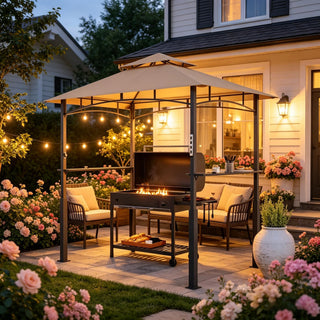 Double-Tiered Barbecue Gazebo Shelter,Backyard Grill Gazebo,Outdoor Grill Gazebo(Only includes Gazebo)