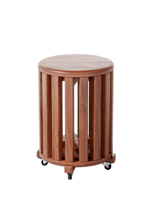 Set of 4 Solid Wood Stackable Stools - 18" Round Stacking Side Tables | No Assembly Required