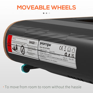 Soozier Under Desk Treadmill – 2.5HP Portable Walking Pad with Bluetooth Speaker, Remote Control, LED Display, 265 lbs Capacity, Wood Look for Home Gym & Office