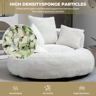 COOLMORE Lazy Sofa Durable Comfort Lounger High Back Bean Bag Chair Couch With Three Pillows for Adults and Kids, Indoor & Outdoor,  Single Gaming Sofa Chair For Bedroom,Office (Beige Chenille)