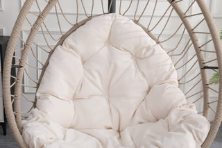 
Outdoor Egg-shaped Hanging Chair with Stand, Patio Egg-shaped Swing Chair, Indoor Rocking Chair, Outdoor Hammock Egg-shaped Chair, Beige

