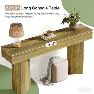 Rustic Side Table &amp; Compact Console Table - Industrial Sofa Table Set