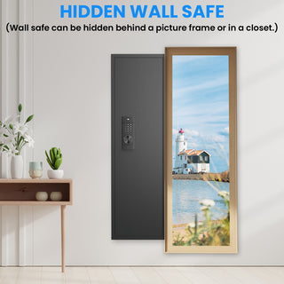 53" Hidden In-Wall Rifle Safe | Touch Panel Digital Lock & Adjustable Shelves