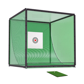 Golf Practice Net Cage,10 x 10 x 10FT Metal Frame Hitting Net Kit for Backyard,Golf Batting Cage Netting Golf Training Simulators for Home