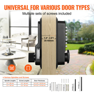 Mechanical Keyless Entry Door Lock | 14-Digit Keypad Outdoor Gate Lock with Surface-Mounted Latch, Waterproof Zinc Alloy | Easy Install Keypad & Knob for Garden, Garage & Yard
