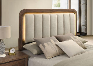 Mid-century modern queen bed in walnut, view 2