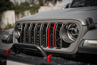 Front Mesh Grille Grid Grill for 2018-2024 Jeep Wrangler Rubicon Sahara Sport JL/JT Grill With Camera Hole Black Plastic