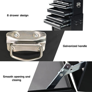8-Drawer Large Capacity Rolling Toolbox | Detachable Tool Cabinet with Wheels & Lock