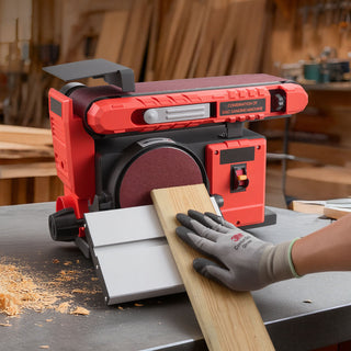 6' Disc Sander & 4' x 36' Belt Sander, 400W Professional Belt Disc Sanders Combo with 0 - 45° Adjustable Worktable & Dust Collection Port for Woodworking, Knife Sharpening, DIY Crafting