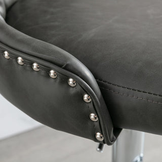 Swivel PU Barstools with Adjustable Seat Height (25-33 Inch), Modern Upholstered Chrome Base Bar Stools with Backs, Comfortable Tufted Design for Home, Pub, and Kitchen Island, Olive Green, SW1844GY