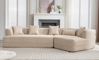 [VIDEO PROVIDED][ New And Upgraded Extended Edition]Modular sofa , modern minimalist style sofa,  upholstered ,  free combination, round fiber fabric, anti-wrinkle fabric,Dimension extension,Brown