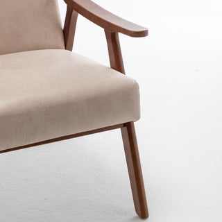 Mid-Century Modern Wingback Accent Chair with Solid Wood Frame and Extra-Thick Backrest – Lounge Chair for Living Room, Bedroom, or Reading Room