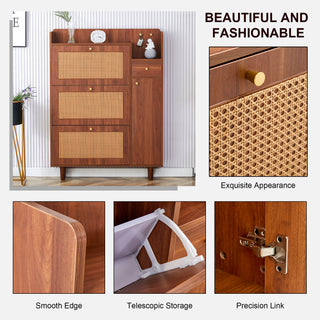Modern Minimalist Storage Cabinet – Japanese Rattan Shoe Cabinet, Bed Top Cabinet, Small Home Furniture for Corridors and Living Rooms (GZ-DI-03)